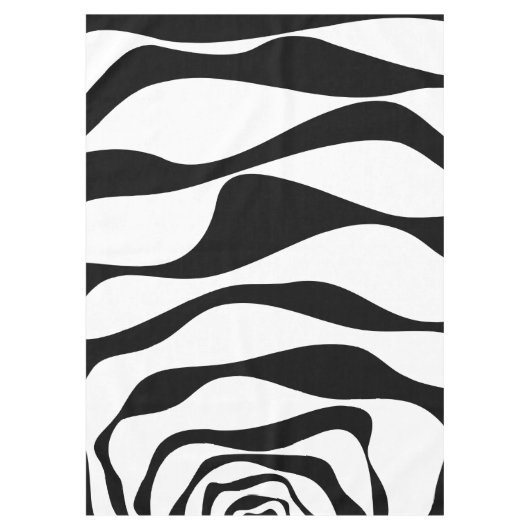 Ebb en Flow 4 - Zwart en wit Tafelkleed (Voorkant)