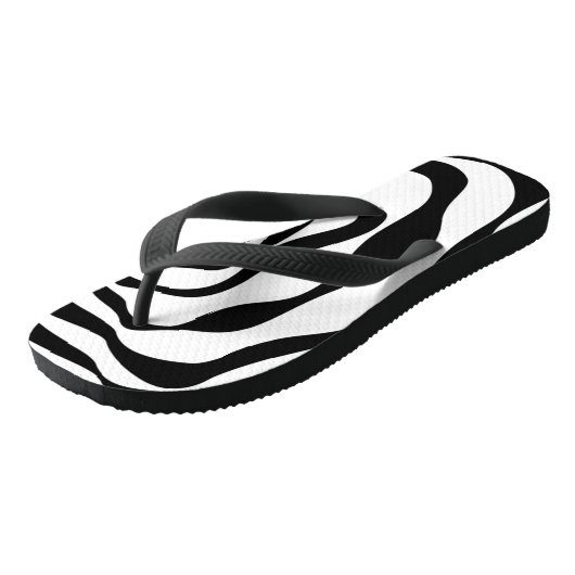 Ebb en Flow 4 - Zwart en wit Teenslippers (Schuin)