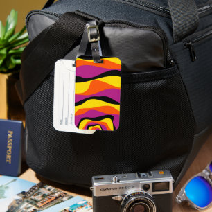 Ebb en Flow 4 - Zwart, Roze, Oranje en Geel Bagagelabel