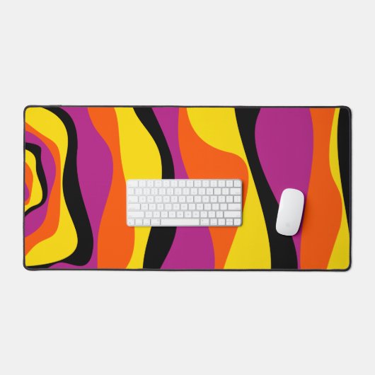 Ebb en Flow 4 - Zwart, Roze, Oranje en Geel Bureaumat (Keyboard & Muis)