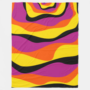 Ebb en Flow 4 - Zwart, Roze, Oranje en Geel Fleece Deken