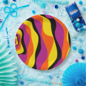 Ebb en Flow 4 - Zwart, Roze, Oranje en Geel Papieren Bordje (Feest)