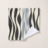 Ebb en Flow in zwart, grijs en crème Bad Handdoek (Wasdoekje)