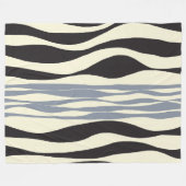 Ebb en Flow in zwart, grijs en crème Fleece Deken (Voorkant (Horizontaal))