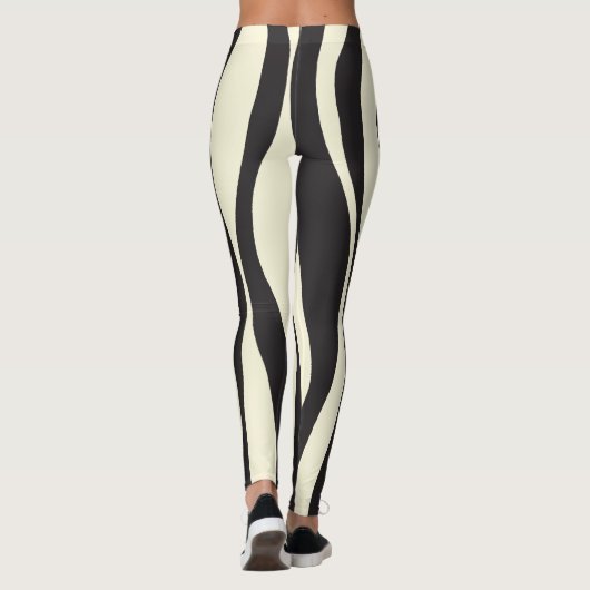 Ebb en Flow in zwart, grijs en crème Leggings (Achterkant)