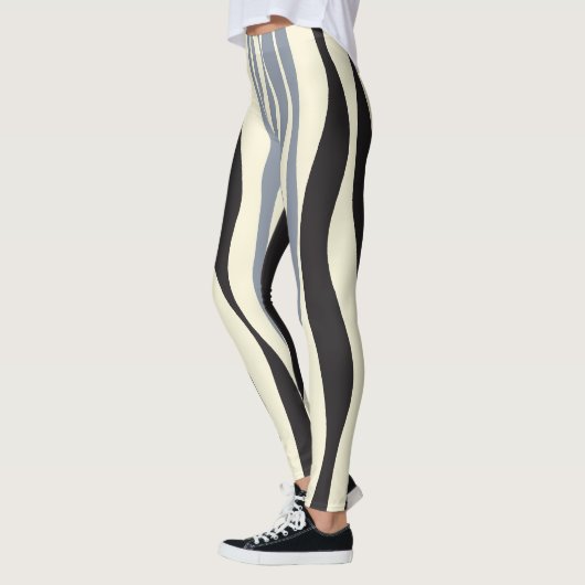 Ebb en Flow in zwart, grijs en crème Leggings (Links)