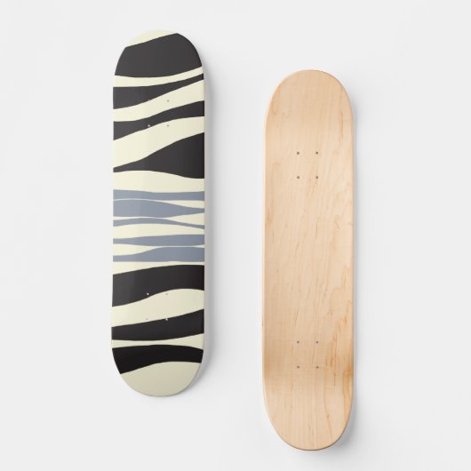 Ebb en Flow in zwart, grijs en crème Persoonlijk Skateboard (Voorkant)