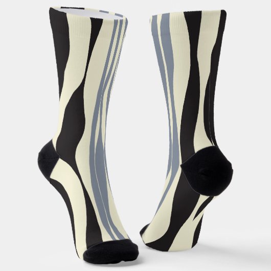 Ebb en Flow in zwart, grijs en crème Sokken (Gebogen)