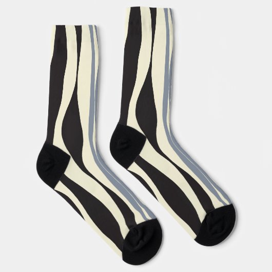 Ebb en Flow in zwart, grijs en crème Sokken (Rechts)