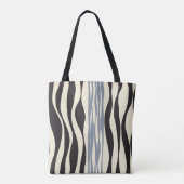 Ebb en Flow in zwart, grijs en crème Tote Bag (Achterkant)