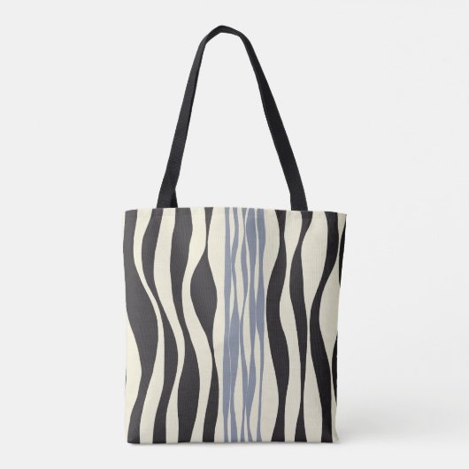 Ebb en Flow in zwart, grijs en crème Tote Bag (Achterkant)
