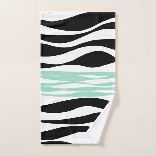 Ebb en Flow - Mint Green, White en Black Bad Handdoek (Handdoek)
