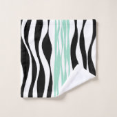Ebb en Flow - Mint Green, White en Black Bad Handdoek (Wasdoekje)