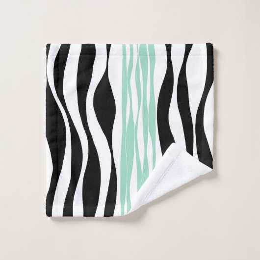 Ebb en Flow - Mint Green, White en Black Bad Handdoek (Wasdoekje)