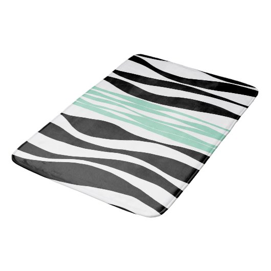Ebb en Flow - Mint Green, White en Black Badmat (Gekanteld)