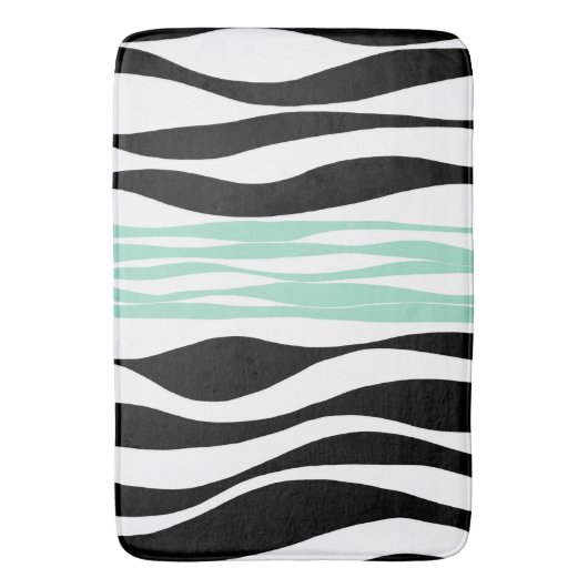 Ebb en Flow - Mint Green, White en Black Badmat (Voorkant Verticaal)