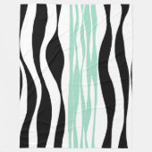 Ebb en Flow - Mint Green, White en Black Fleece Deken (Voorkant)