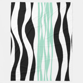 Ebb en Flow - Mint Green, White en Black Fleece Deken