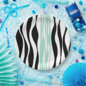 Ebb en Flow - Mint Green, White en Black Papieren Bordje (Feest)