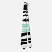 Ebb en Flow - Mint Green, White en Black Stropdas (Voorkant)