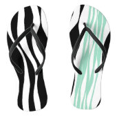 Ebb en Flow - Mint Green, White en Black Teenslippers (Voetbed)