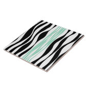 Ebb en Flow - Mint Green, White en Black Tegeltje (Zijkant)