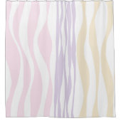 Ebb en Flow - Pastel Roze, Geel en Paars Douchegordijn (Voorkant)