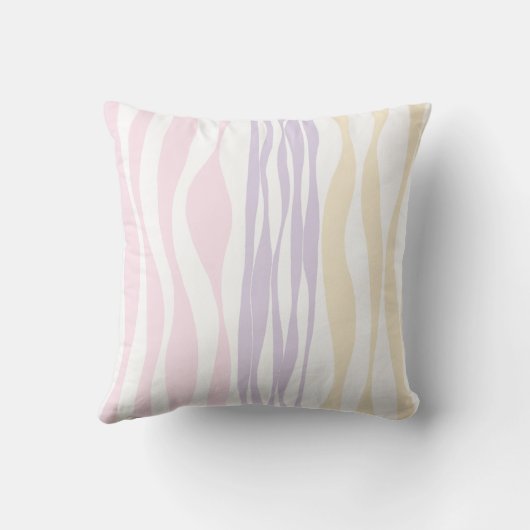 Ebb en Flow - Pastel Roze, Geel en Paars Kussen (Achterkant)