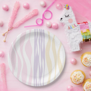 Ebb en Flow - Pastel Roze, Geel en Paars Papieren Bordje