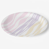 Ebb en Flow - Pastel Roze, Geel en Paars Papieren Bordje (Gekanteld)