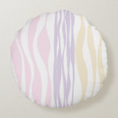 Ebb en Flow - Pastel Roze, Geel en Paars Rond Kussen (Achterkant)