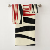Ebb en Flow - Rood & Cream Bad Handdoek (Insitu)