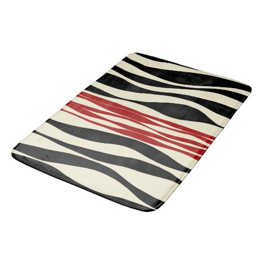 Ebb en Flow - Rood & Cream Badmat (Gekanteld)