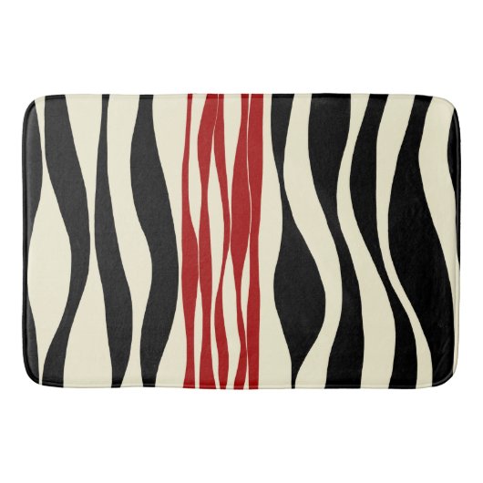 Ebb en Flow - Rood & Cream Badmat (Voorkant)