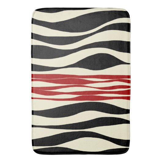 Ebb en Flow - Rood & Cream Badmat (Voorkant Verticaal)