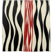 Ebb en Flow - Rood & Cream Douchegordijn (Voorkant)