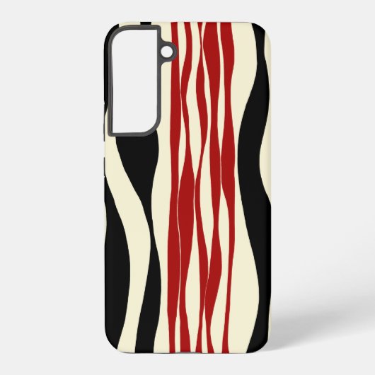 Ebb en Flow - Rood & Cream Samsung Galaxy Hoesje (Achterkant)