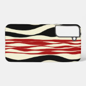 Ebb en Flow - Rood & Cream Samsung Galaxy Hoesje (Achterkant horizontaal)