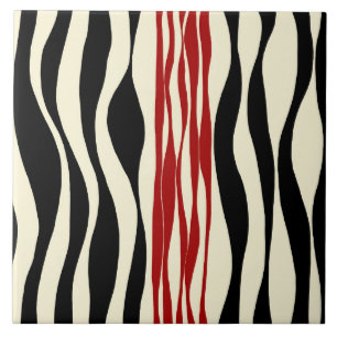 Ebb en Flow - Rood & Cream Tegeltje