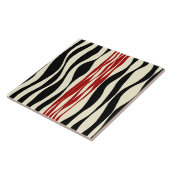 Ebb en Flow - Rood & Cream Tegeltje (Zijkant)