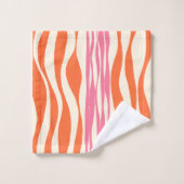 Ebb en Flow - Roze, Sinaasappel en crème Bad Handdoek (Wasdoekje)