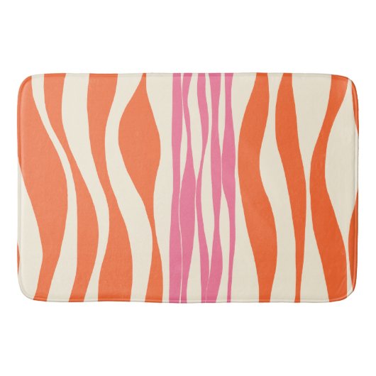 Ebb en Flow - Roze, Sinaasappel en crème Badmat (Voorkant)