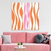 Ebb en Flow - Roze, Sinaasappel en crème Canvas Afdruk (Insitu (Woonkamer))
