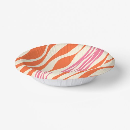 Ebb en Flow - Roze, Sinaasappel en crème Papieren Kommen (Gebogen)