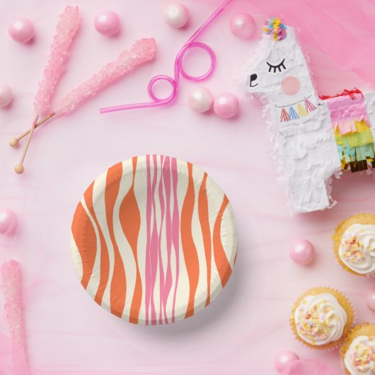 Ebb en Flow - Roze, Sinaasappel en crème Papieren Kommen (Feest)