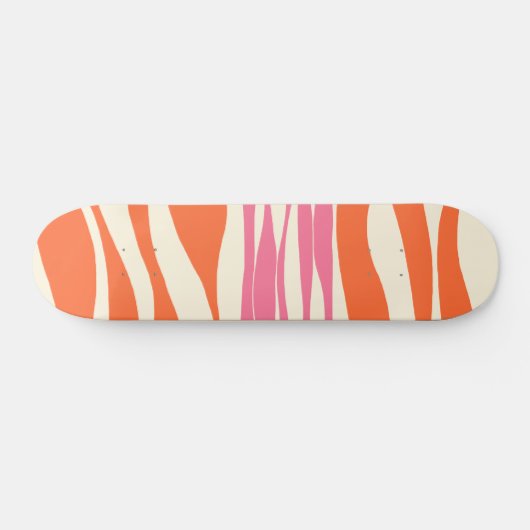 Ebb en Flow - Roze, Sinaasappel en crème Persoonlijk Skateboard (Horizontaal)