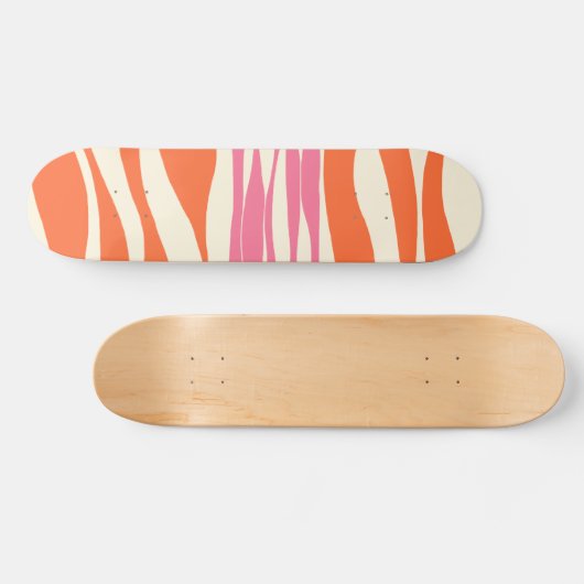 Ebb en Flow - Roze, Sinaasappel en crème Persoonlijk Skateboard (Horizontaal)