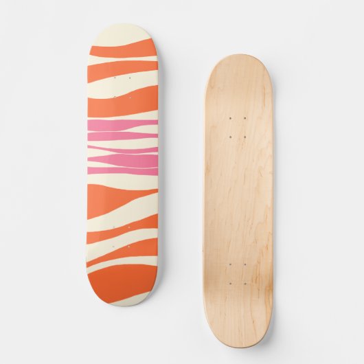 Ebb en Flow - Roze, Sinaasappel en crème Persoonlijk Skateboard (Voorkant)