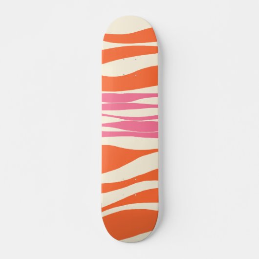 Ebb en Flow - Roze, Sinaasappel en crème Persoonlijk Skateboard (Voorkant)