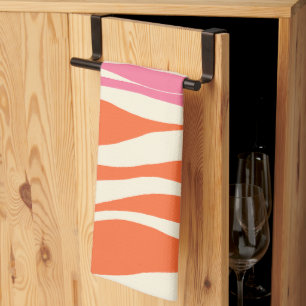 Ebb en Flow - Roze, Sinaasappel en crème Theedoek